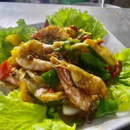 กุ้งแชบ๊วยผัดพริกเกลือ 3 ขีด