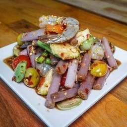 ตําสายบัวกุ้งสด