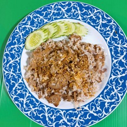 ข้าวผัดหมูกระเทียมพริกไทยเจ (Vegan)