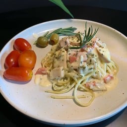 สปาเกตตี้คาโบนาร่าแฮม ครีมซอสสูตรอร่อย เข้มข้น ที่สุด