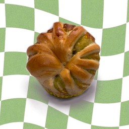 ปังกลมชาเขียว