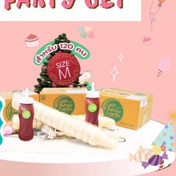 Party setMไอติม2.2กก.3กล่อง+ซอสช๊อคโกแลตใหญ่1+ซอสสตอเบอรี่ใหญ่1+โคนลิลลี่60ชิ้น