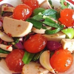 ยำหมูยอ+ไข่เเดง