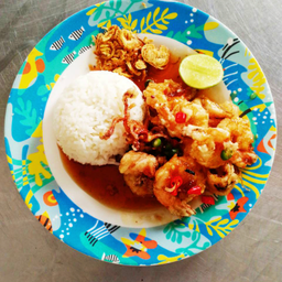 ข้าวราดกุ้งซอสมะขาม