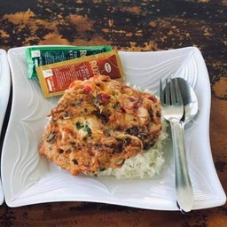 ข้าวไข่เจียวทรงเครื่อง/กุ้งสับ