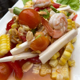 ตำข้าวโพด+ไหลกุ้งสุก(ตำไทย)