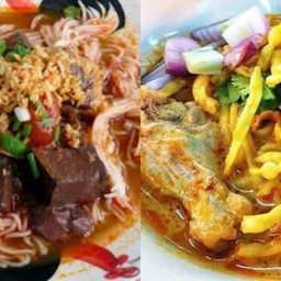 ข้าวซอย ขนมจีนน้ำเงี้ยว เจ๊ลักษณ์ บ้านกวน สันป่าตอง