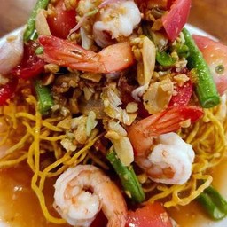 ตำหมี่กรอบทะเล ไทย ปลาร้า ระบุด้วยค่ะ