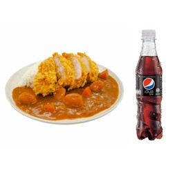 เซ็ตข้าวแกงกะหรี่ไก่กรอบ+เป็ปซี่