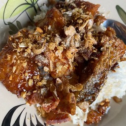 ข้าว+ปลานิลทอดกระเทียม