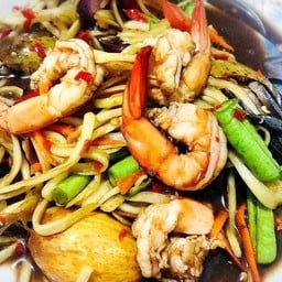 ตำปูปลาร้านัวร์กุ้งลวก