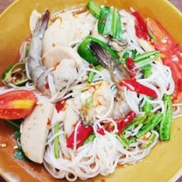 ตำชั่วปูปลาร้าหมูยอกุ้งสด