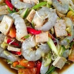 ตำชั่วแตงหมูยอกุ้งสดปูปลาร้า