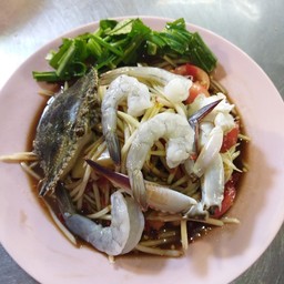 ตำลาวปูม้า+กุ้งสด
