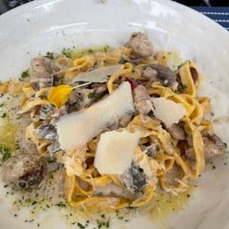 Fettucine Cream Mushroom and Italian Sausage