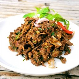 ก้อยเนื้อคั่ว(สุก+ขม)