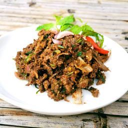 ก้อยเนื้อคั่วสุก(เปรี้ยว)