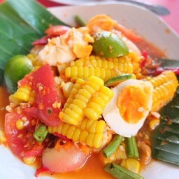 ตำข้าวโพดไทยไข่เค็ม