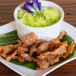 หมูทอด+ข้าวเหนียว