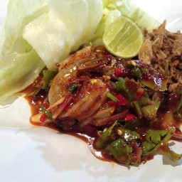 กุ้งสดพริกเผา