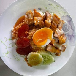 ร้านอัมพร ข้าวหมูแดง-หมูกรอบ บางปะกอก