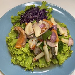 ยำเซลม่อน+กุ้งสด ไหลบัว