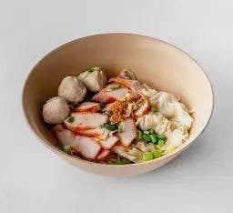 บะหมี่เกี๊ยว หมูแดง ลูกชิ้น