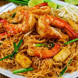 ผัดไทยกุ้ง หมี่ขาว