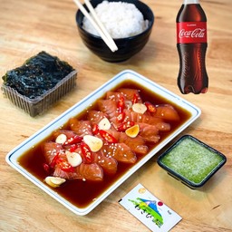 [อร่อยซ่ากับโค๊ก] เซ็ตแซลมอนดองซีอิ้วญี่ปุ่น + โค้ก 330 มล