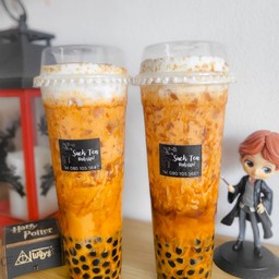 ชาไทยไข่มุกลาวาพ่นไฟแก้วยีราฟ