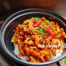 วีแกนข้าวราดหมูผัดกิมจิ