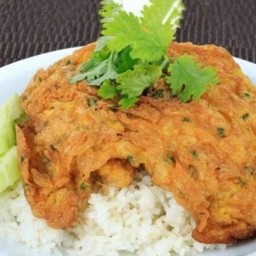 ไข่เจียวไก่สับต้นหอม (ไม่มีข้าวนะคร้า)