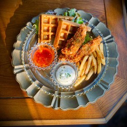 Crispy Fried Chicken with Waffles & French Fried