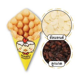 วาฟเฟิลฮ่องกง ไส้อัลมอนด์ + ลูกเกด