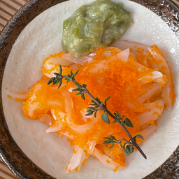 หมึกคลุกไข่กุ้ง