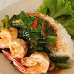 ข้าวผัดคะน้ากุ้ง