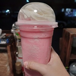 นมชมพูปั่น วิปครีม แก้ว 22oz