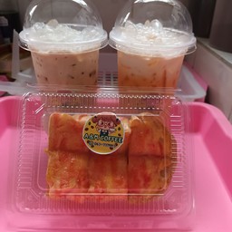 เซ็ทอิ่มจัง เนสกาแฟเย็น+ชาเย็น+ปังปิ้งเนยท็อปปิ้งสตอเบอร์รี่