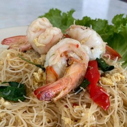 เส้นหมี่ผัดขี้เมากุ้ง