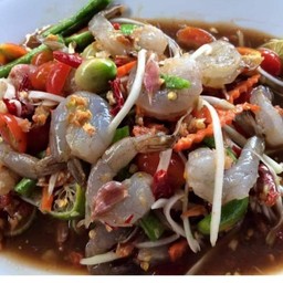 ตำกุ้งสด