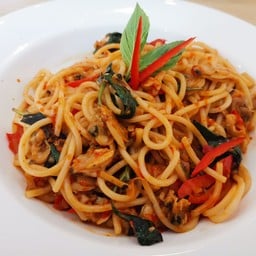 สปาเกตตี้ผัดหอยลาย(พริกเผาสูตร1)