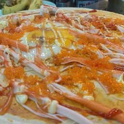 เครปพิซซ่ากุ้งไข่ดาวปูอัดไข่กุ้ง