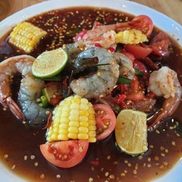 ตำข้าวโพดกุ้งสด(ปลาร้าสุก)