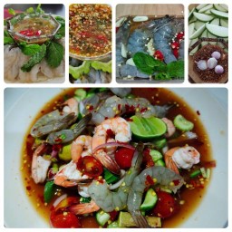 กุ้งแช่น้ำปลา มะม่วงเบา ตำกุ้งสด