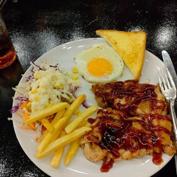 สเต็กไก่บาบีคิว (ราคาไม่รวมไข่)