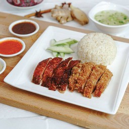 ข้าวมันไก่ย่าง+ไก่ทอด