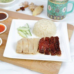 ชุดข้าวมันไก่สิงคโปร์+ไก่ย่าง