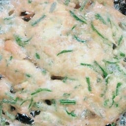 น้ำพริกกะปิ+ไข่เจียวชะอม(ไม่มีเนื้อสัตว์)