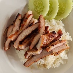 ข้าวคอหมูย่าง + น้ำเก๊กฮวย