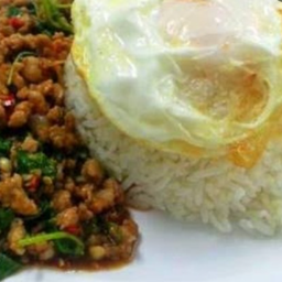 Basil Fried Rice With Minced Pork And Fried Egg
